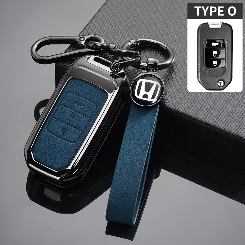 Alloy Leather Car Key Case Cover Shell For Honda Accords EX EXL Civic CRV z Jazz Jade Fit City Odyssey XR-V HRV Pilot Freed Vezel
