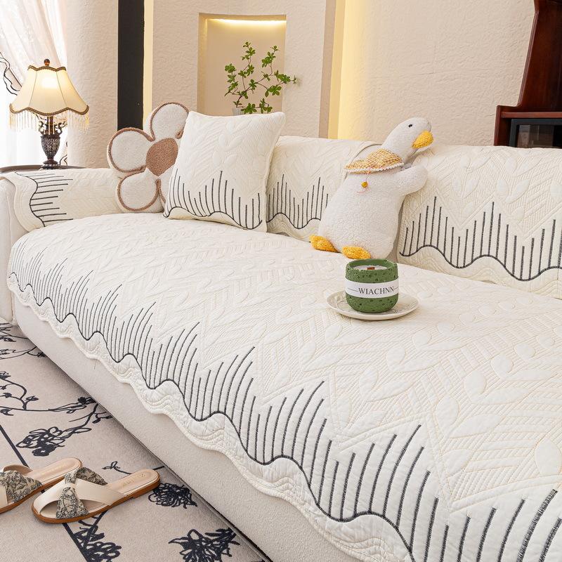 Cream Wind Sofa Cushion  New Four-Season Universal Non-Slip Seat Cushion Light Luxury High-End Leather Sofa Cover Towel
