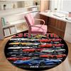 Chevrolet Corvette Print Round Rug, Washable Floor Carpet, For Entryway Dorm Laundry Room Office Study, Home Decor Birthday Christmas Gift