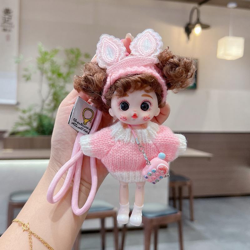 Elegant Cute Big-Eyed Lolita-Style Dolls Handbag Charms for Girls Keychain Charms Car Charms Plush Toys Gifts for Girls
