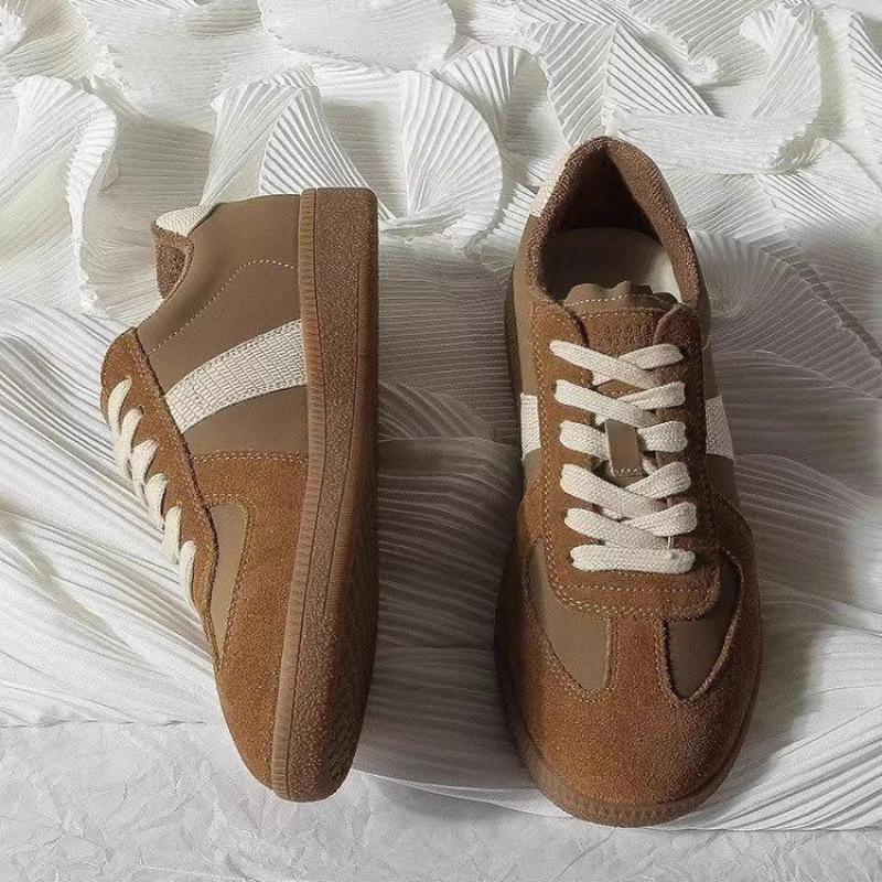 

Korean version of foreign trade popular board shoes women s spring and autumn 2025 new thick-soled black and white panda little white shoes versatil 35 коричневый