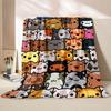 Cute Cat Print Blanket Home Travel Camping Blanket Single Layer Flannel Shawl Blanket Soft Cartoon Fleece Blanket