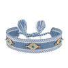 Eyes Woven Bracelets with Charms Stackable Wrap Fabric Bracelets