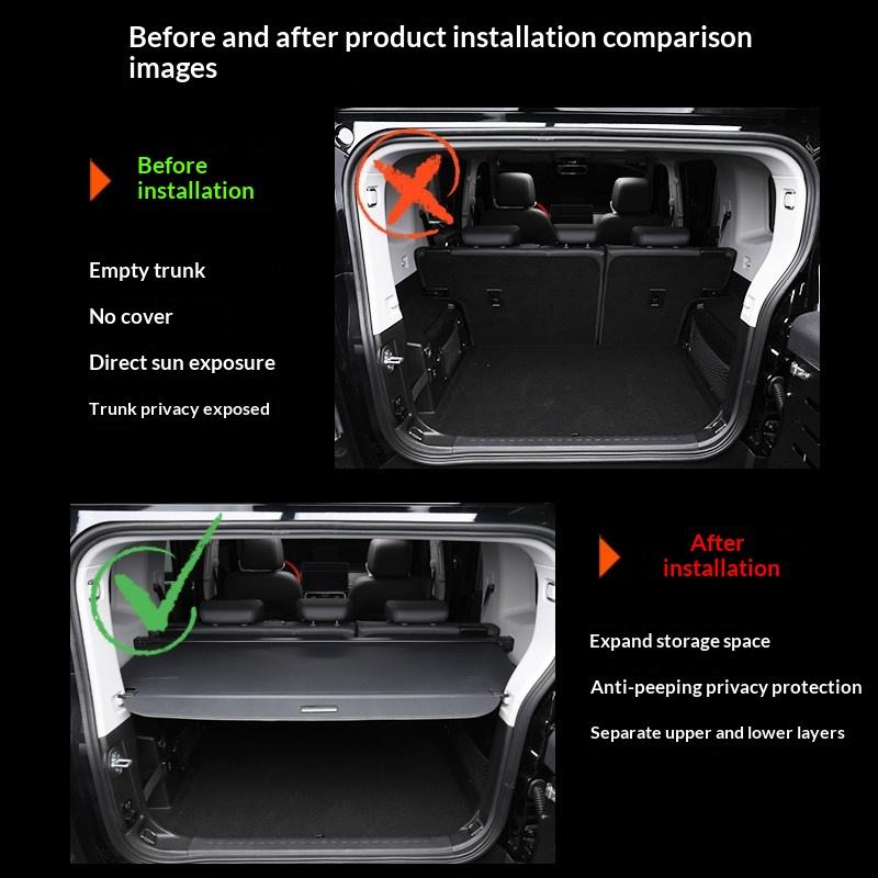 For Jetour Traveller T2 Shanhai T2 2026 Rear Trunk Cover Retractable Cargo Shade Privacy Guard