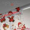 Set Of 2 Curtains Christmas Teddy Bear Santa Snowman Chic Curtain Cloth Durable Polyester Fabric Insulation Thermal