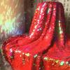 Pink Mermaid Scale Dreamy Sequins Fabric Glitter Tablecloth Wedding Stage Background Laser Iridescent Shiny Shooting Decor Party