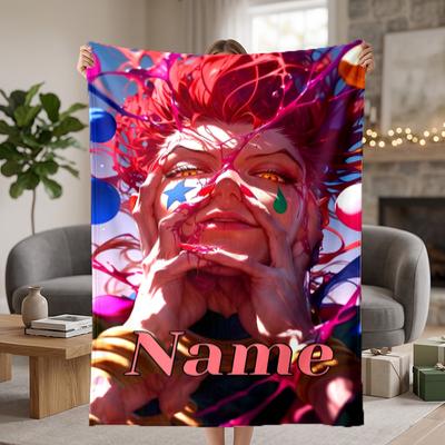 Hisoka Custom Flannel Blankets Soft Warm Cozy Throws for Home Decor Holiday Gifts
