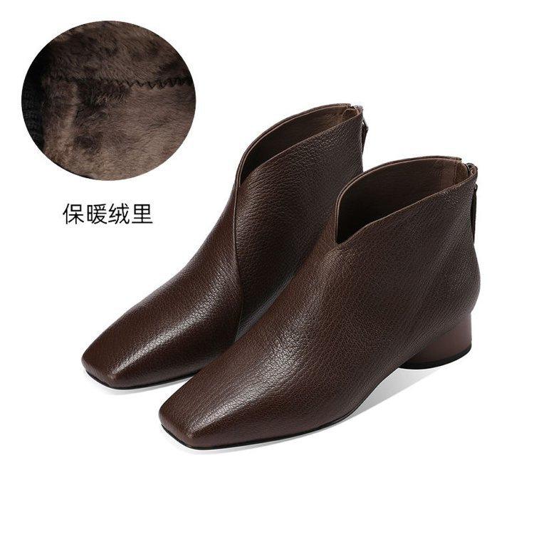 

Британский стиль мода универсальные французские ботинки Мартина женские 2025 осень и зима новые нескользящая толстый каблук мягкая подошва удобные короткие ботинки женские 41