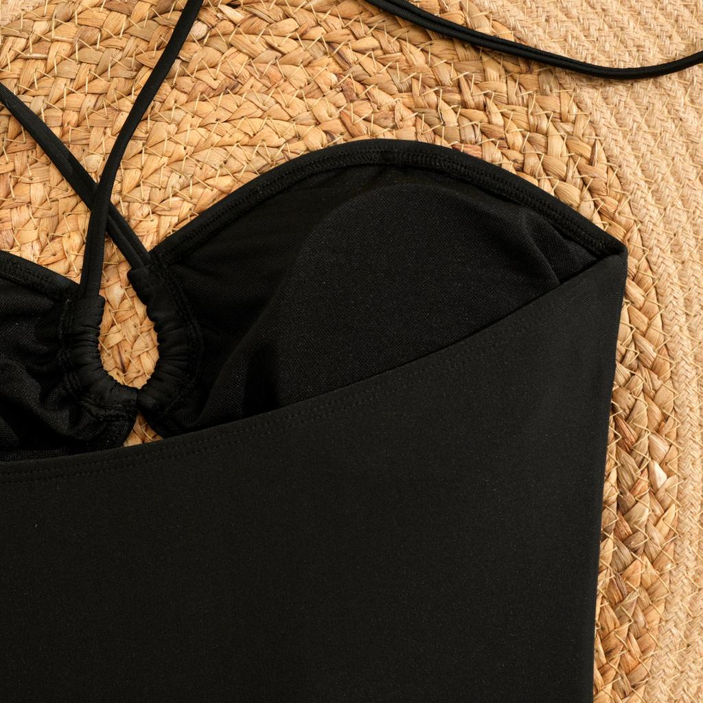 Damen Einteiliger Bikini Badeanzug, Sportliche Bademode