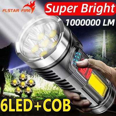 Neue Stil 6LED Taschenlampe Mini Tragbare Lampe mit Eingebautem 18650 Batterie USB Aufladbare COB LED Taschenlampe für Camping Lichter