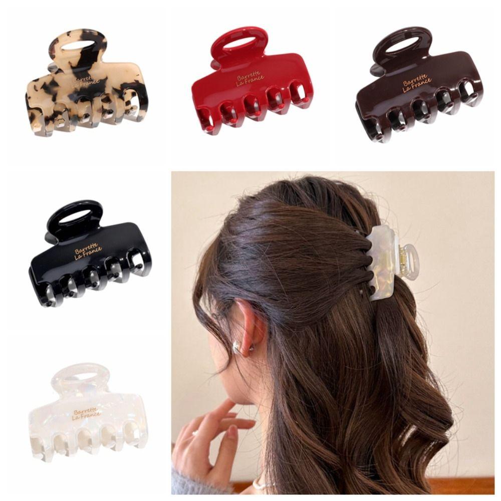Hair Clip Acrylic Hair Claw Korean Style Women Shark Clip Creative Square Hair Claw  Ladies
