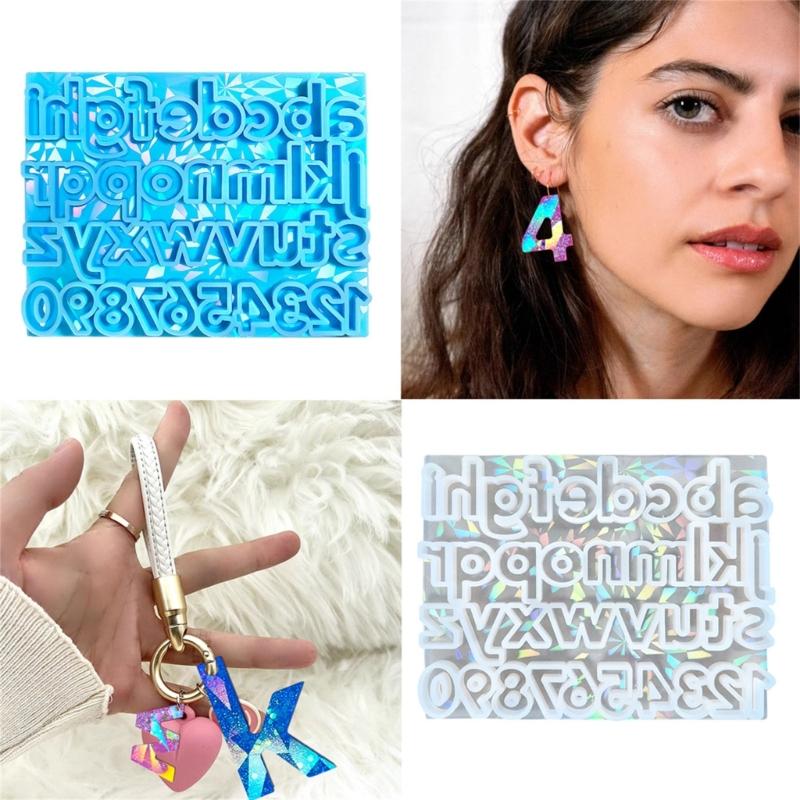 Regenbogen-Holografischer Effekt Stabile Gussformen Buchstaben und Zahlen Tragbares Zubehör für Bastelbedarf Tägliche Nutzung