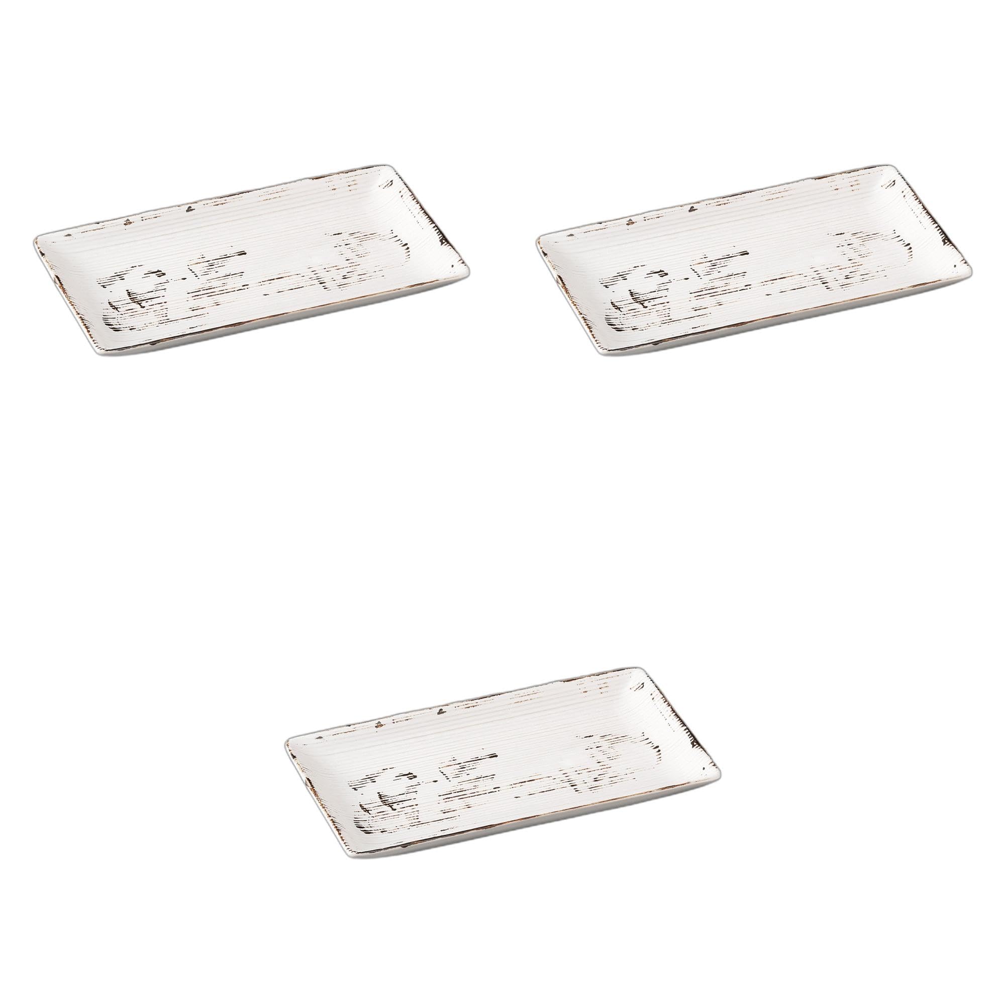 

Set of 3 Rusty Pottery Plates x Pottery Setomonohonpo Powder-Brushed Thousand-Tiered [23.8 2.5cm] Plates, Ceramic,