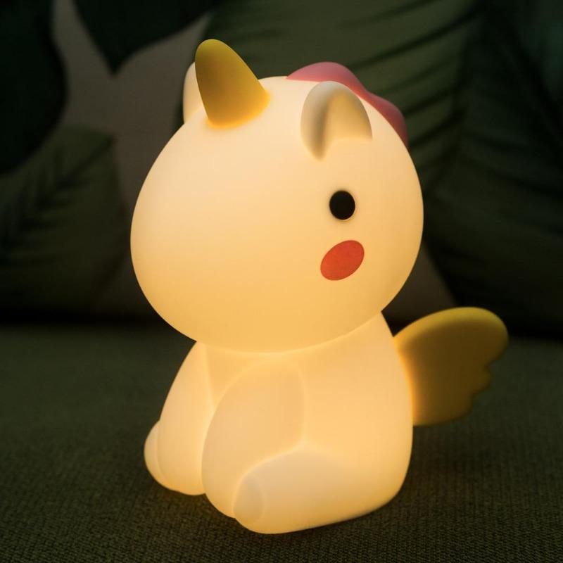 LED Small Night Lamp Bedroom Children's Sleep Light Cartoon Lamps, Silicone Bedside Lamp Charging Induction Table Lamp