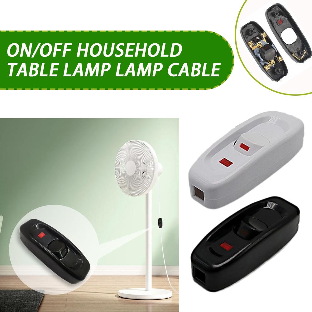 1pcs Inline Cord Black White 220V 10A Heavy Duty Thru On Off Lamp Bulb Wall Line Button Control With