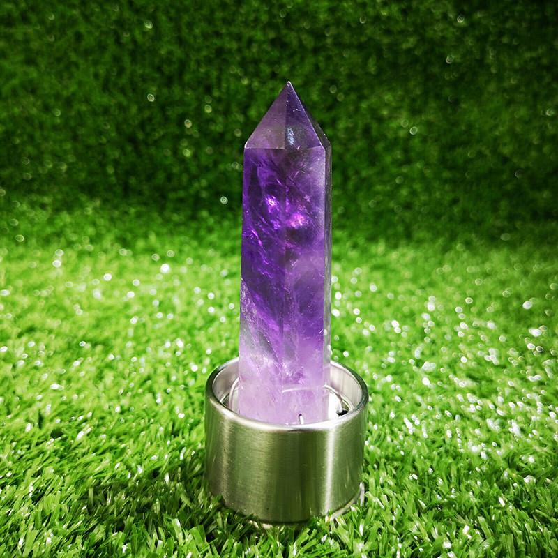 Elixir Crystal Quartz Water Bottle Natural Obelisk Point Wand Reiki Rock Healing