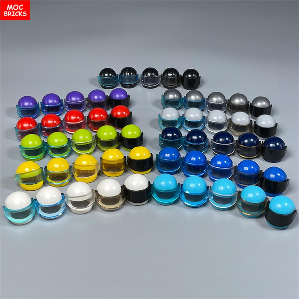 MOC Blocks 30006 30124 88415 2446 2447 Motorcycle Helmet Visor Action Figure Wear Construction Bricks Toy Kids Gift Idea