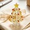 Festive Desktop Ornament Glazed Glass Christmas Tree Figurine, Handcrafted Modern Holiday Table Centerpiece for Display, Colorful Gift Friends