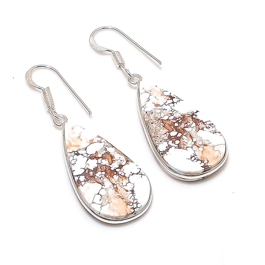 Natural Wild Horse Gemstone 925 Sterling Silver Jewelry Earring 1.85  AE-12197
