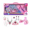Kids Jewelry Toy Set - Crystal High Heels Necklace Bracelet Backpack Pretend Play Dress Up Gift for Girls
