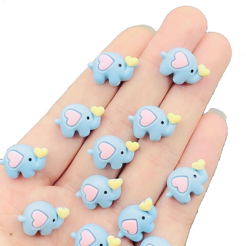 

20 Pcs New Cute Cartoon Funny Heart Elephant Flat Back Resin Scrapbooking Diy Jewelry Hairpin Craft Decoration Accessories A64