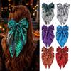 Satin Ribbon Hair Barrettes for Women Halloween Bow Clip Girls, Spider Web Cute Bows Girls Clips, Large Bowknot Accessories Cosplay Party Decoration
