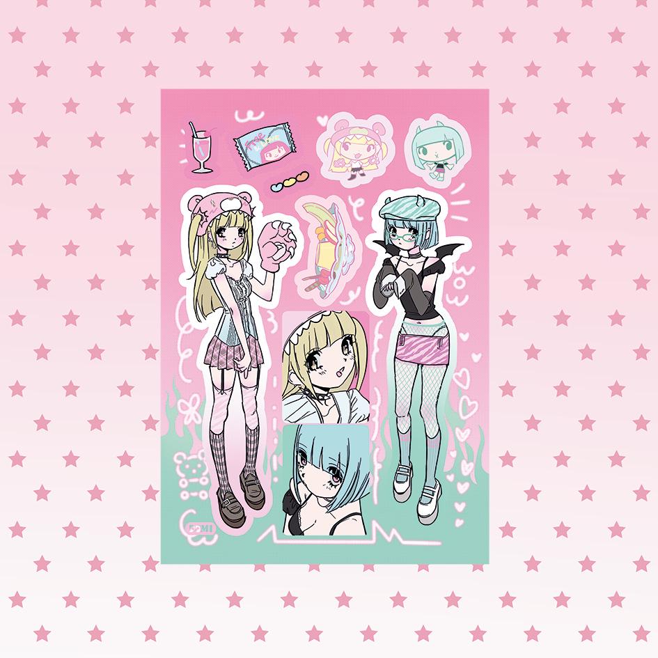 Domi Korean Style Sweet & Cool Girl Character Sticker Book – Creative Journal Stickers