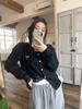 Women's Soft Knit Embroidered Bow Crew Neck Cardigan - Autumn Loose Sweater Coat