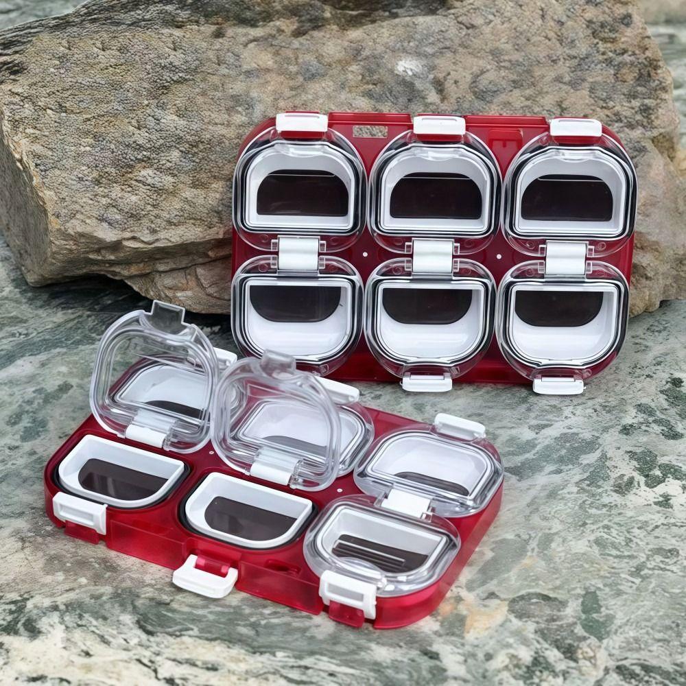 Waterproof Fishing Gear Accessory Box Red Fish Hook Storage Box Outdoor Fishing