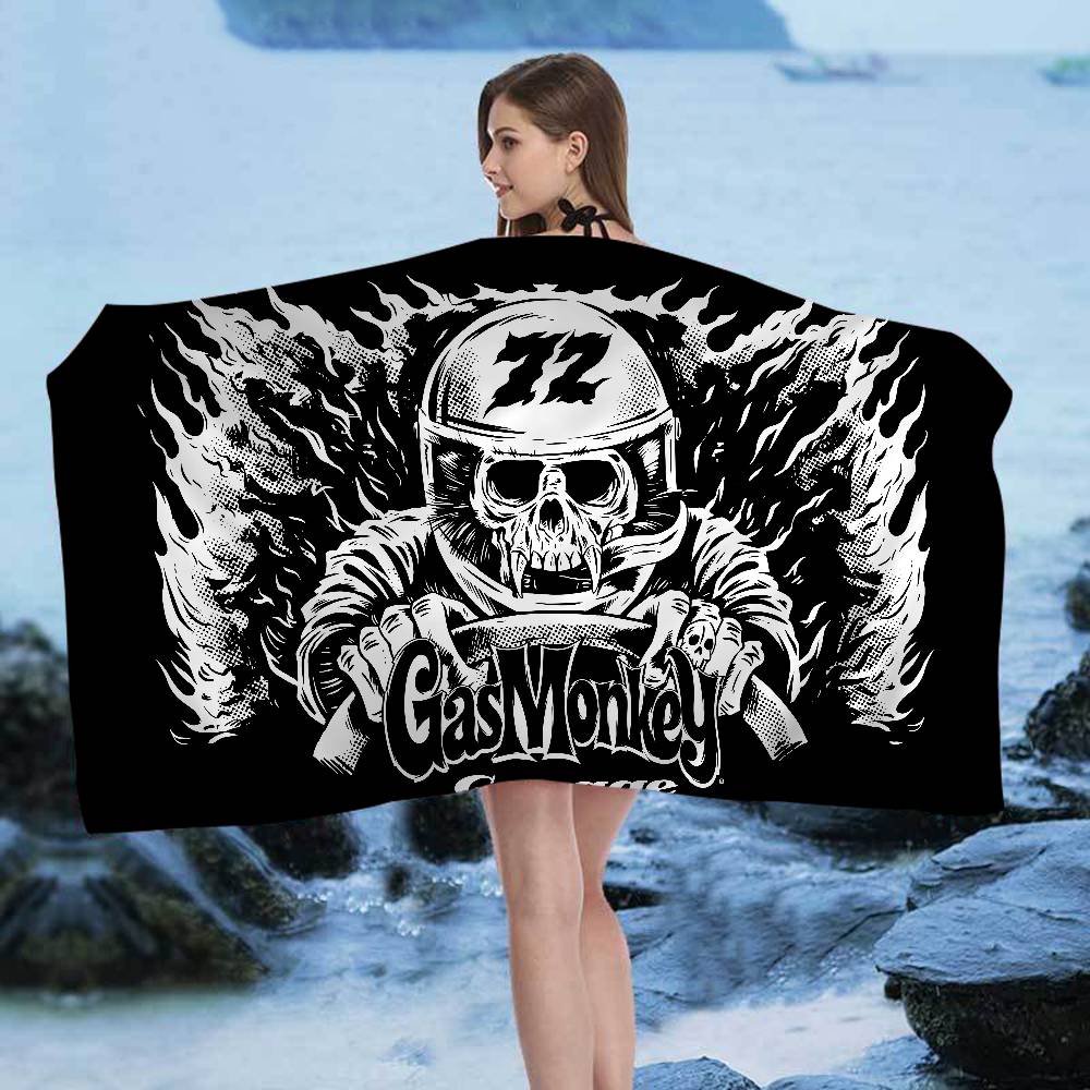 G-Gas M-MonkeyS Garage Beach Towel Colorful Bath Towels for Girl Microfiber Quick Dry Custom Sand Free Beach Yoga Spa Gym Pool