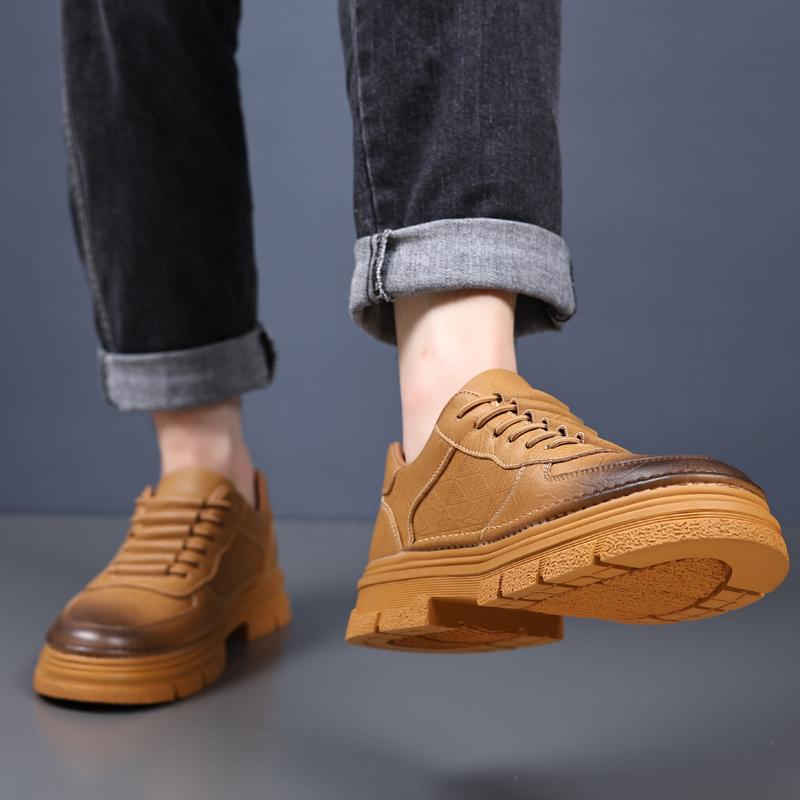 Fashion Platform Men Business Shoes Luxury Brand High Quality Oxford Shoes Men Casual Lace Up Dress Footwear Leather Mens New Sneakers