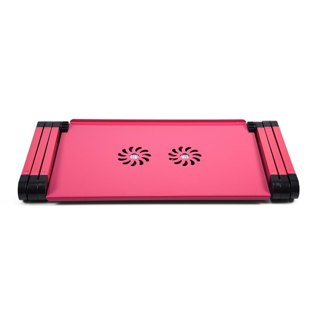 360 Degrees    Foldable Laptop Desk Table Stand Holder wCelsius Cooling Dual Fan Mouse Boad Black