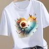 (Asian Size) Trend Butterfly 90s Women Printing Fashion Tee Top Clothing T Shirt Woman Print Female Short Sleeve Graphic T-shirts