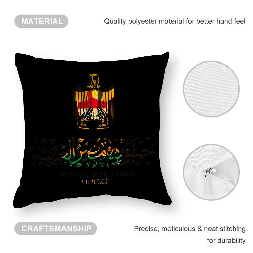 L-Iraqi Iraq National Flag Cushion Cover Anti-dustmite Pillowcase Invisible Zipper Silky Short Plush Sofa Cushion Cover