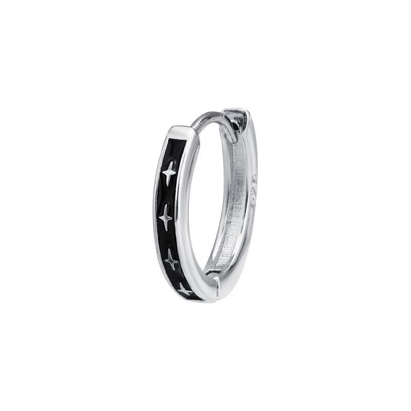 Silver Plated Men's Trendy Stud Earrings - Bad Boy Style Hoops Jewelry