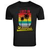 Lost In Hawaii Vintage Sunset Palm Trees Graphic T-Shirt