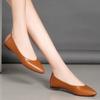 Single Shoes Flat Spring New Shoes Soft Sole Soft Leather Comfortable Pointed Leather Shoes
