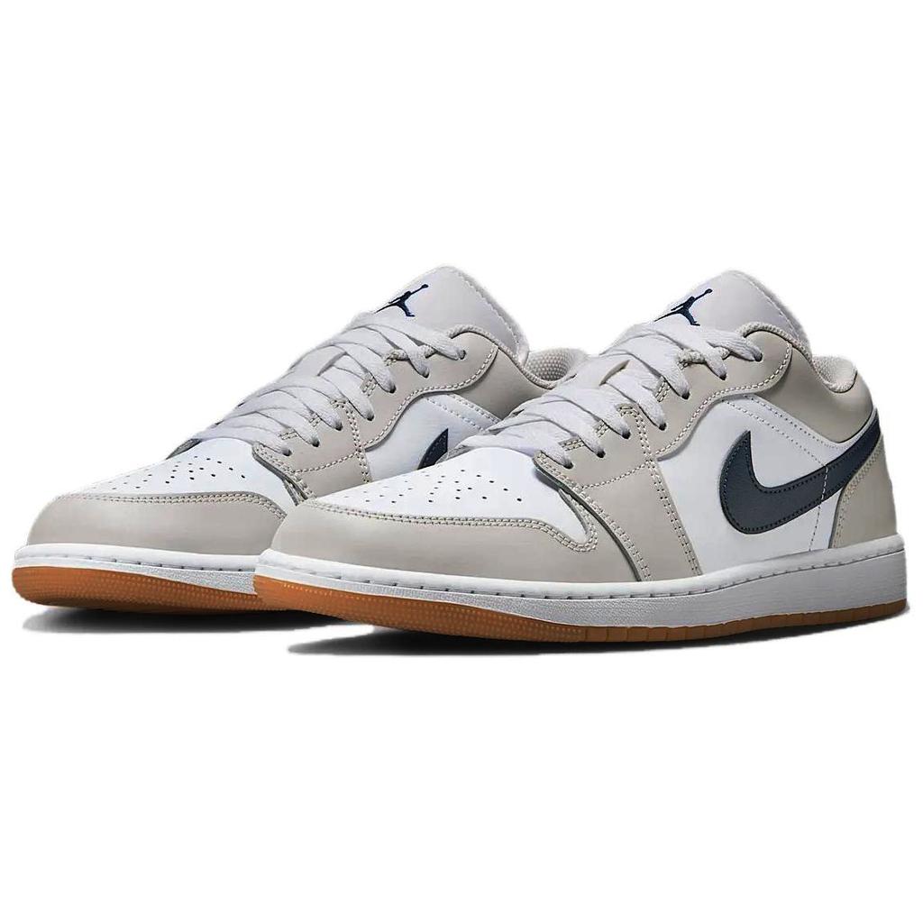 Air Jordan 1 Low Georgetown Men Sneakers White Neutral-Grey Gum-Medium-Brown 553558-146