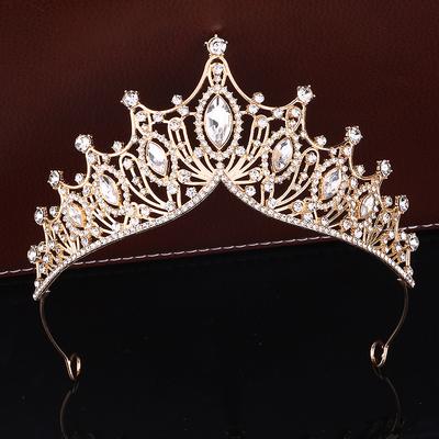 Tiara Couronne de Luxe de Mariée avec Diamant Princesse Anniversaire Performance Couronne Bandeau Accessoires Cheveux Accessoires Robe