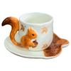 ABBY-Coffee Mug& Porcelain Cup Lovely Squirrel Relief Design Flower Mugs Afternoon Tea Teacup Fruits Juice Cup Sauce B