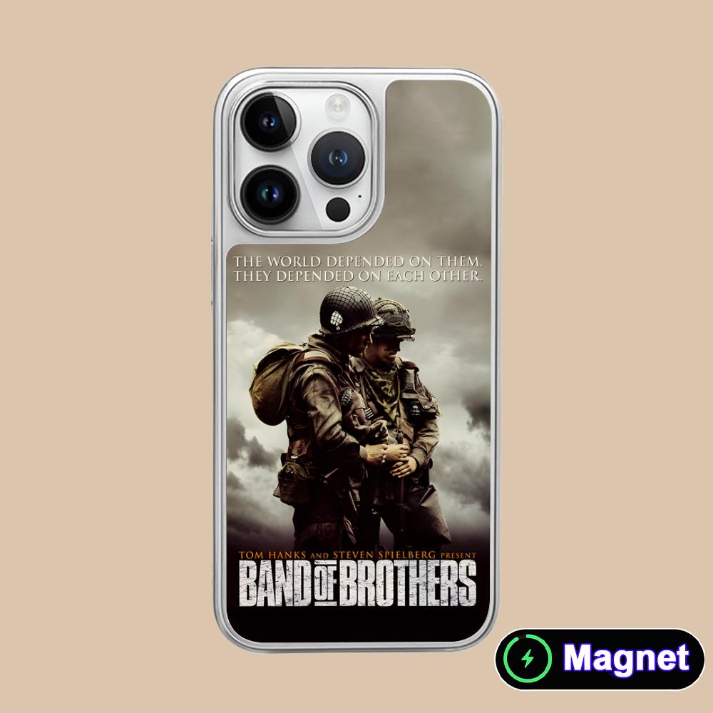 

Band of Brothers Phone Case for iPhone 17 16 15 14 13 12 11 Air Pro Max Plus Electroplated Silver Magsafe Cover iPhone 11