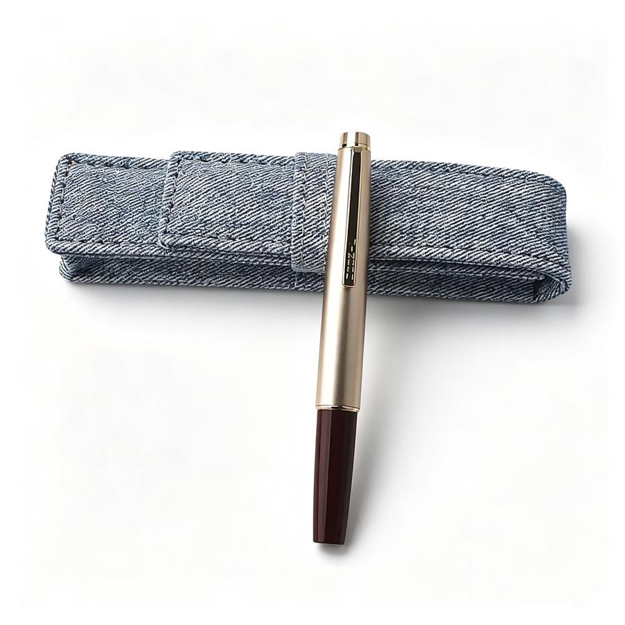 Jinhao 59 Fountain Pen Champagne Gold Metal Cap Dark Red Business Writing Office School Ink Pen