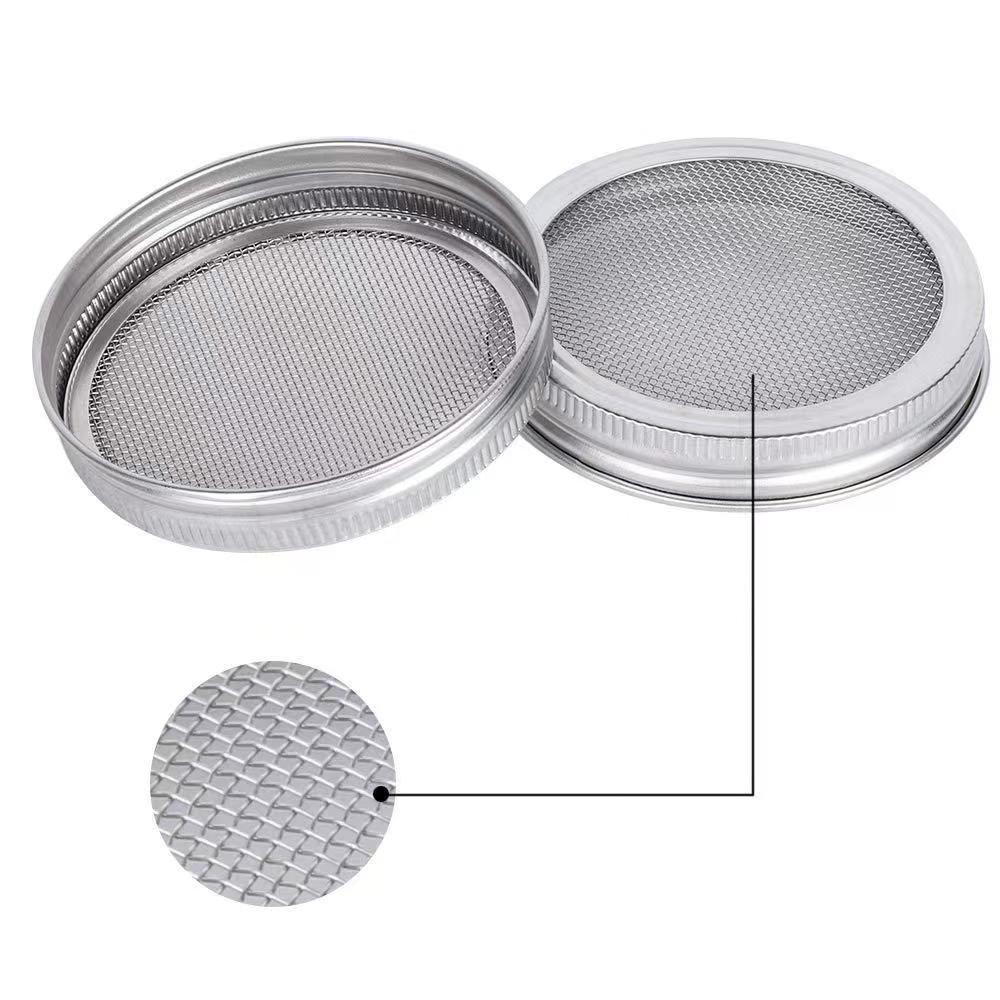 Paslanmaz Filizlendirme Kavanozu Kapağı, 70 mm, Ev Bahçeciliği ve Kavanozlar İçin
