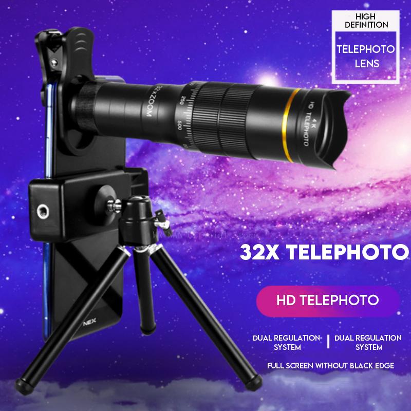 

32x 22x 4K Professional Telescope Monocular HD Zoom Phone Lens Camera Telephoto With Tripod Metal Telescope For Tourism