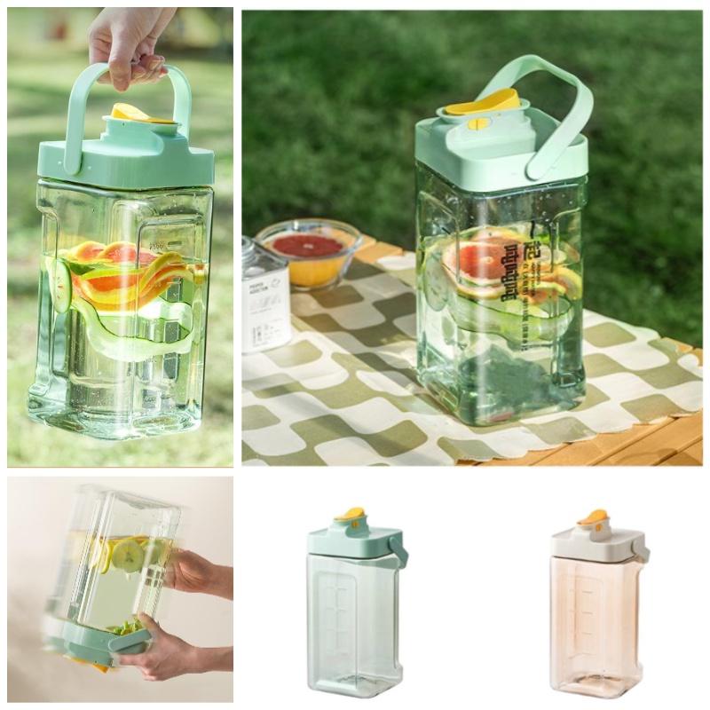 Large Capacity Modern Simple Style Ice Water Pitcher With Tap Green/white