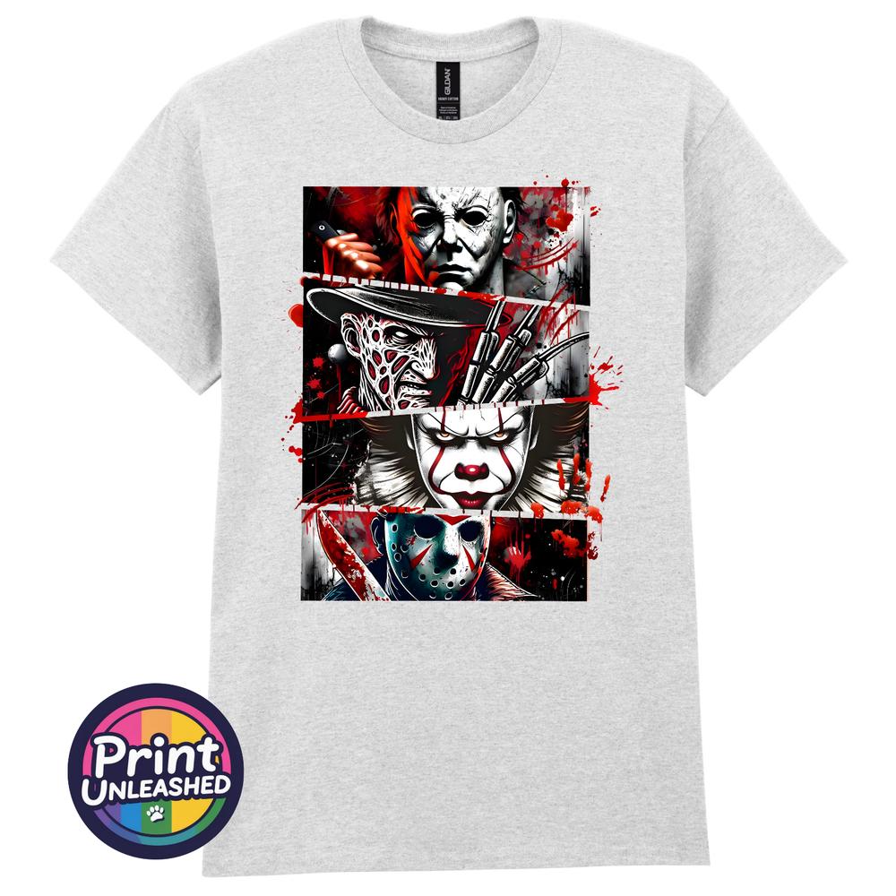 Horror Movie Graphic TShirt Jason Freddy IT Unisexs Halloween Tee Multiple Colours