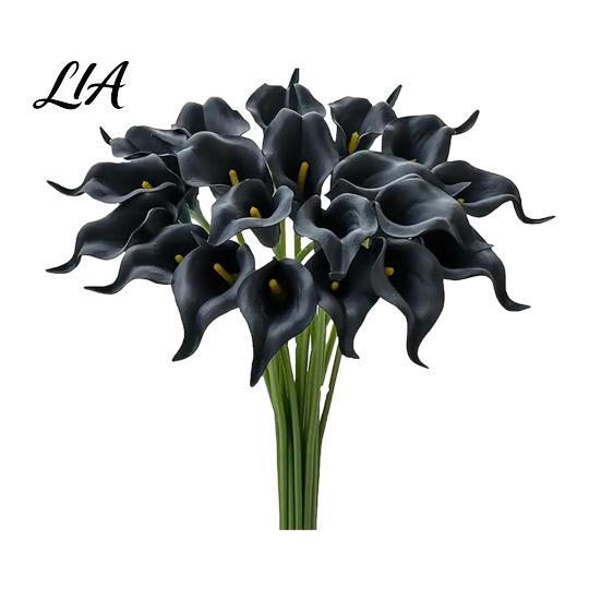 Lifelike PU Orchid Stems 5Pcs Artificial Calla Lilies, Elegant Faux Lily Flowers, Fake Maintenance Free Table Decorations Flower Bouquet