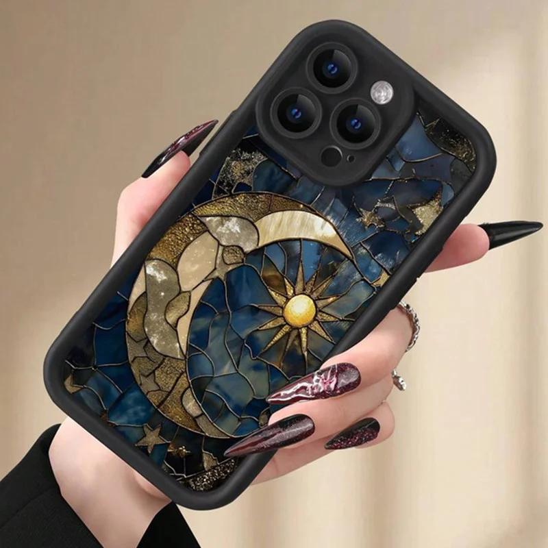 Sun&Moon Silicone Phone Case for IPhone 17 16 14 12 13 11 15 Pro Max Plus Air Shockproof Soft Cover