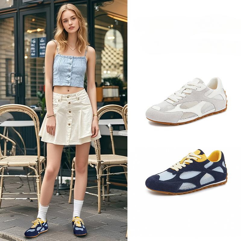 Genuine Leather Dexun Shoes Mesh Breathable Women's Shoes Sports Forrest Gump Shoes Versatile Casual Shoes