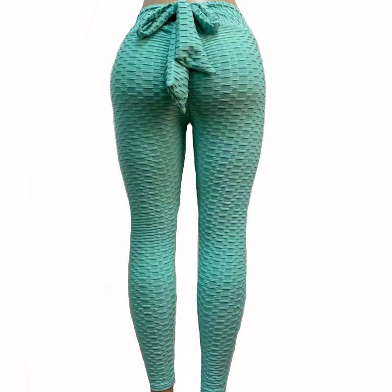 Cross-Waist Jacquard High-Waisted Butt-Lifting Yoga Pants